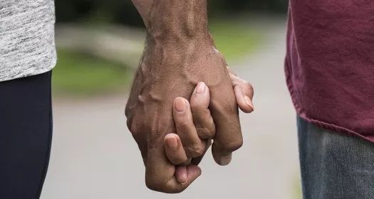 couple holding hands